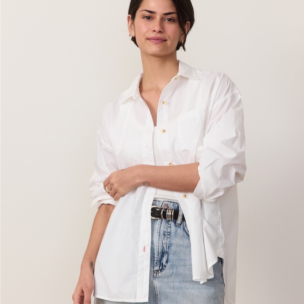 MARINE LAYER -White Casual Button Down Shirt women’s xs -extra small-style 17335